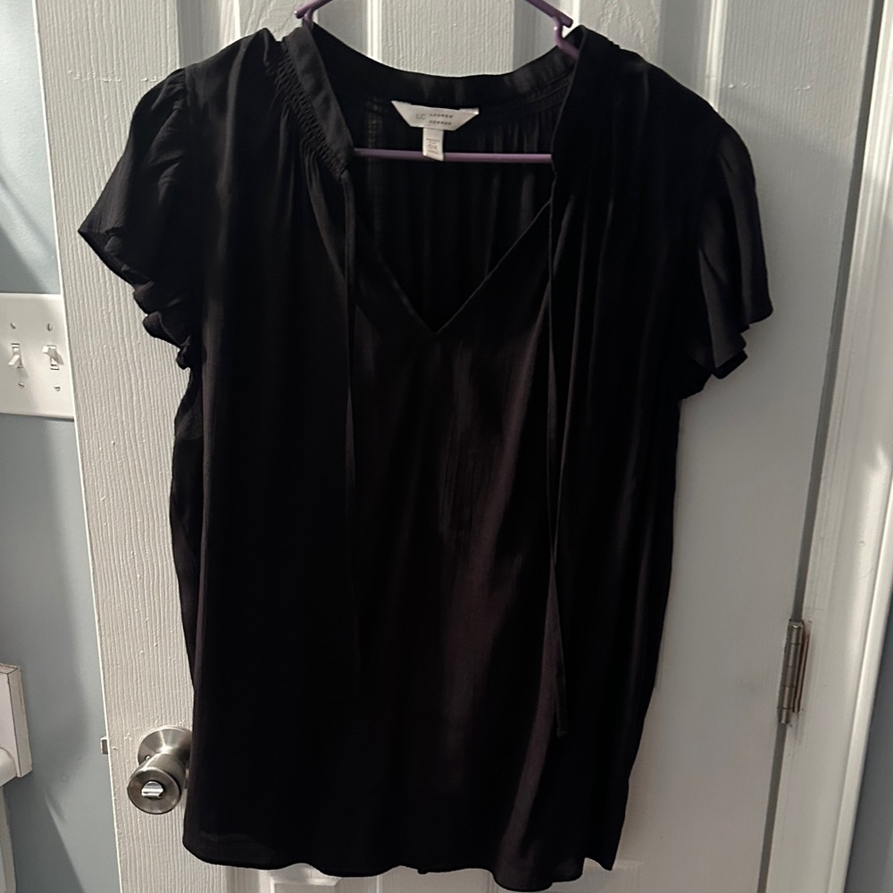 LC Lauren Conrad Elegant Black Blouse